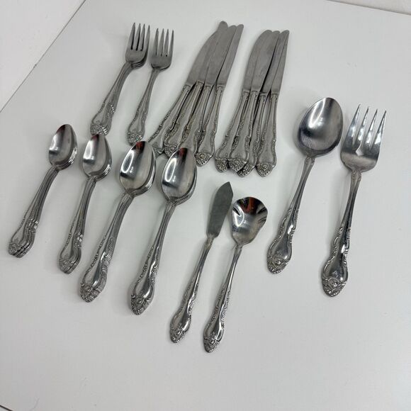 Vtg Oneida Northland Japan Rose Pattern Stainless Flatware Serving Mixed Lot 34 - Picture 3 of 12